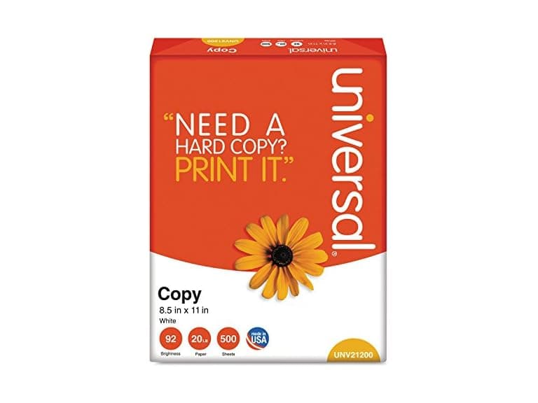 Universal UNV21200 8.5 in. x 11 in. 92 Bright Copy Paper