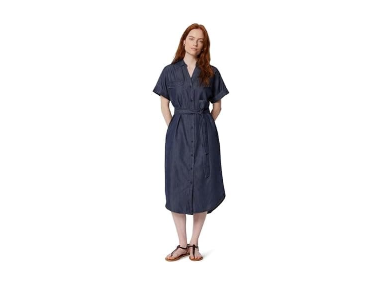 Amazon Essentials Women SS Button-Down Dress w/ Belt