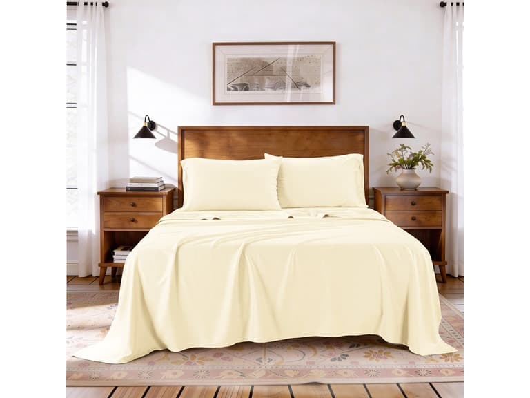 Kathy Ireland Lyocell & Linen Cotton 4PC Sheet Set