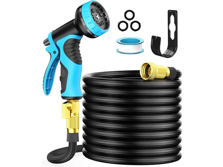 Expandable Garden Hose 25ft w/ 10 Nozzle