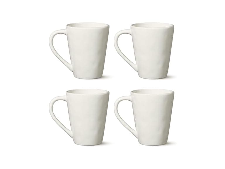 Linen Cream 14 oz Stoneware Mugs Set of 4
