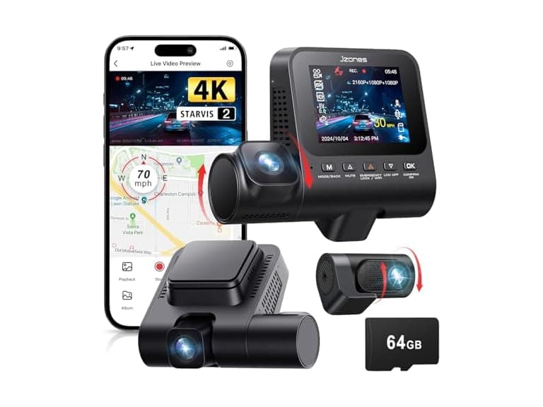 Jzones 4K 3-Channel Dash Cam