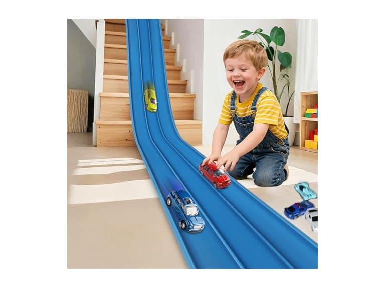 YUOIOYU 3-Lane Race Track for Kids