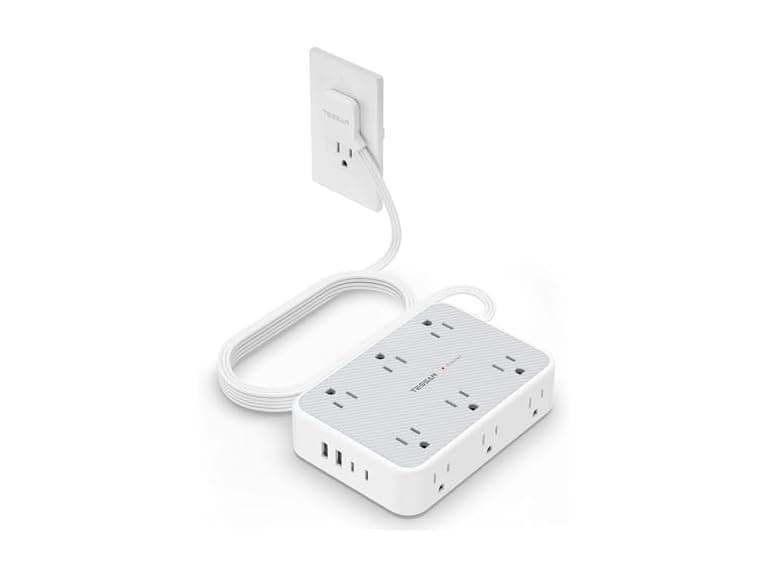 TESSAN 15ft Cord Power Strip (12 Outlets, 4 USB)