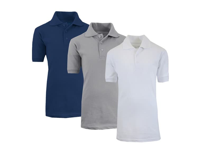 3PK Boys Short Sleeve School Polo