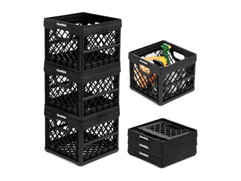 CleverMade Collapsible Milk Crates, 25L (Your Choice)