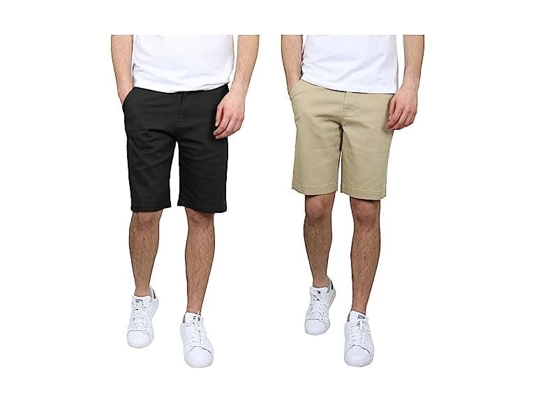 2PK Mens Flex Stretch Chino Shorts