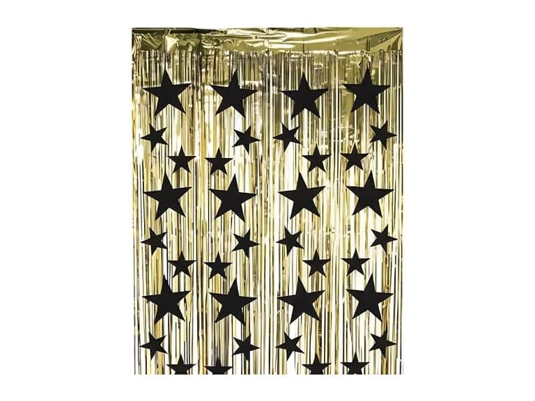 Fun Express Metallic Fringe Door Curtain Stars