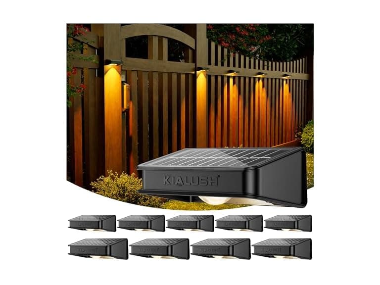 KIALUSH Solar Fence Lights 10 Pack