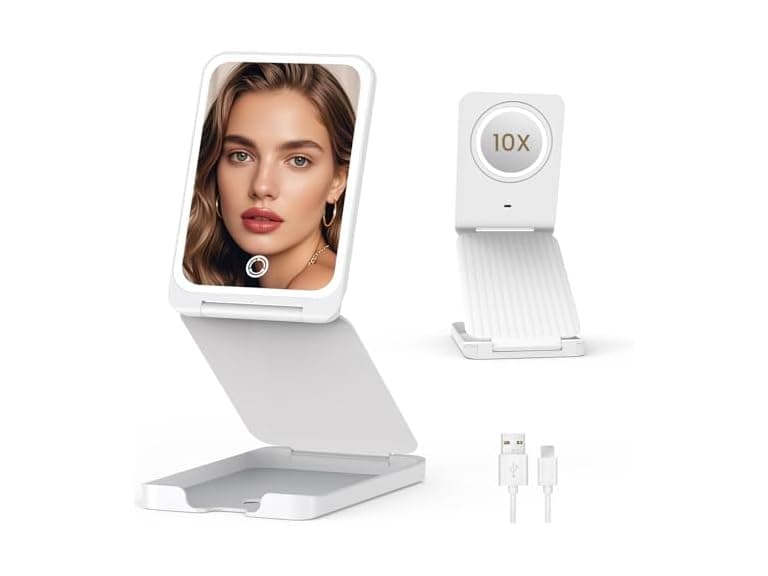 LAMPICK Travel Makeup Mirror with Lights
