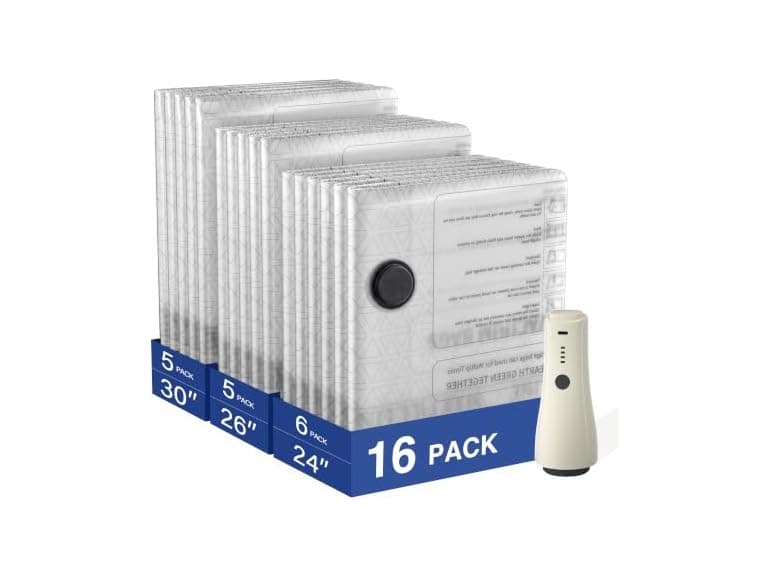 16 Pack Vacuum Storage Bags with Pump