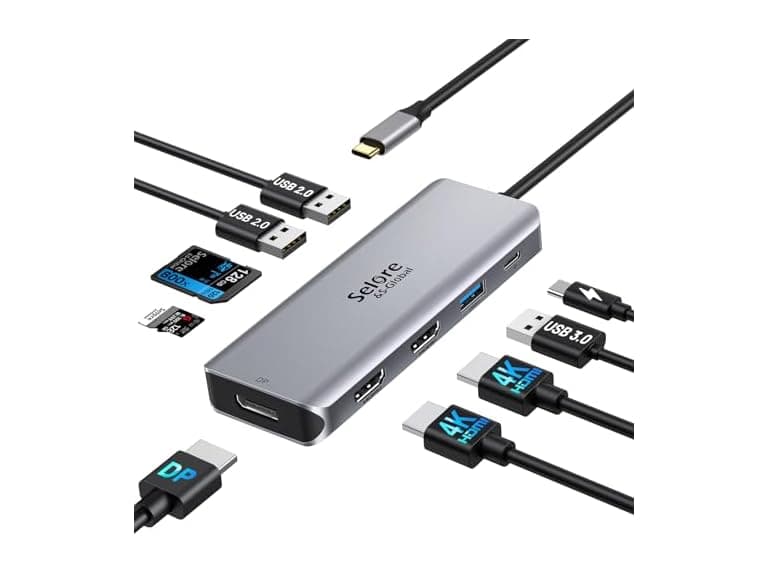 USB-C Dock with Dual HDMI & DisplayPort