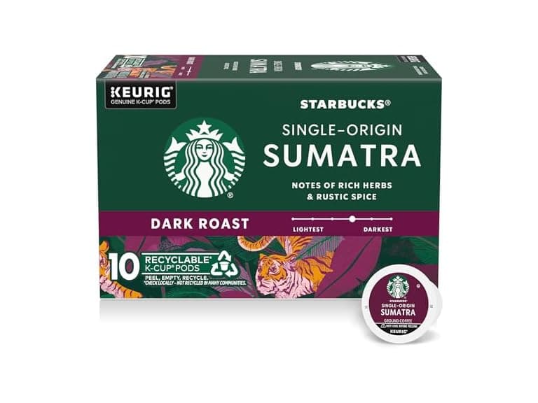 10ct Starbucks K-Cup Coffee Pods, Dark Roast