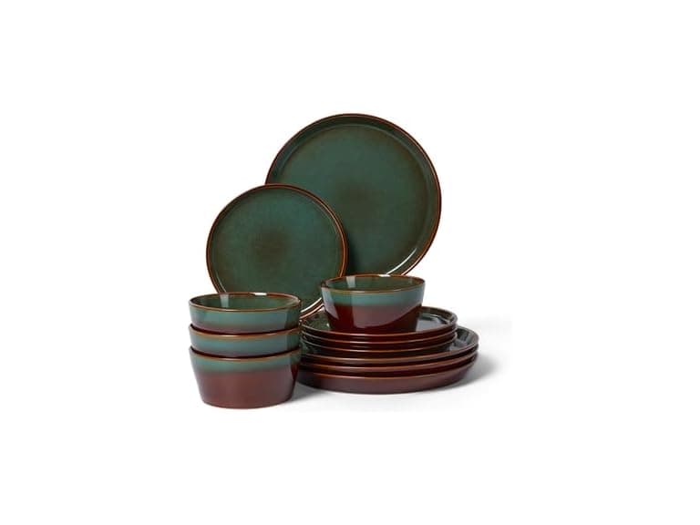 Pokini Plates and Bowls, 12 Pieces