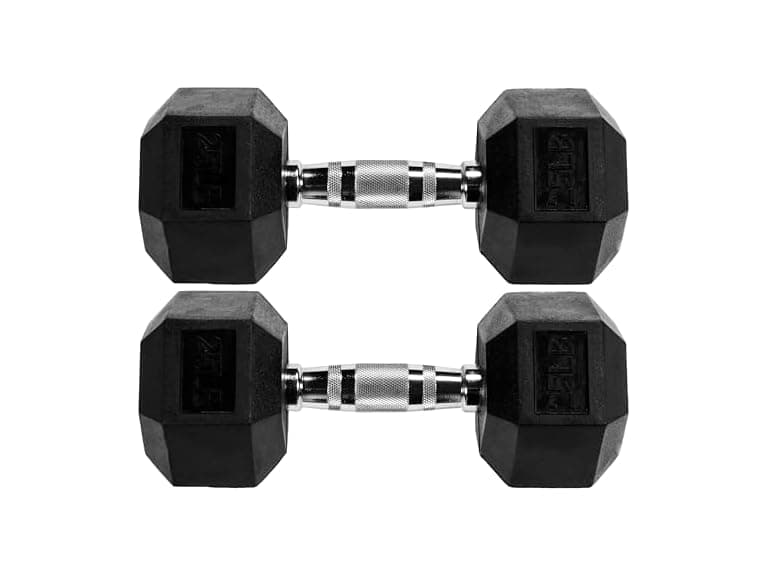 Fitvids Hex Dumbbell, 25LB Pair