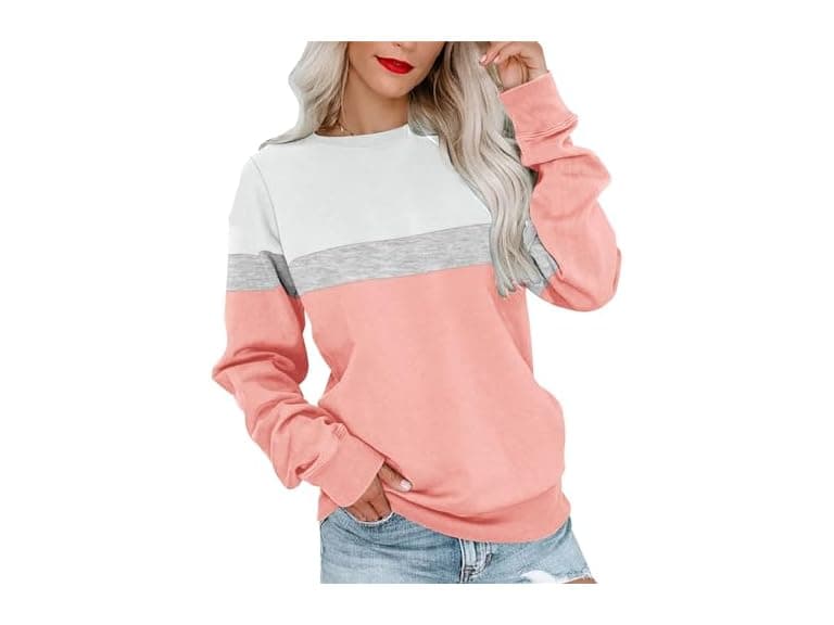 Fkeep Women Crew Neck Sweatshirt Pullover Tops