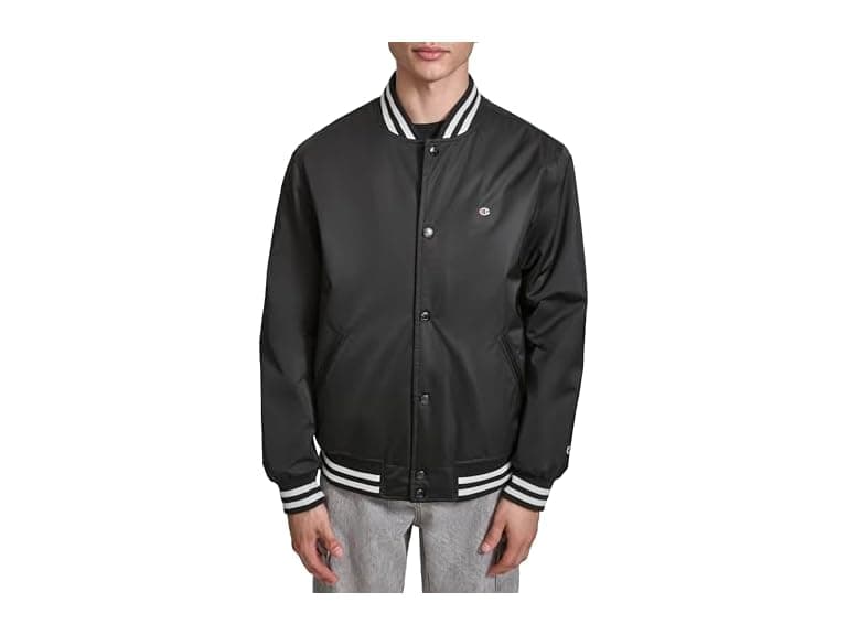 Champion Men Logo Striped-trim Varsity Jacket