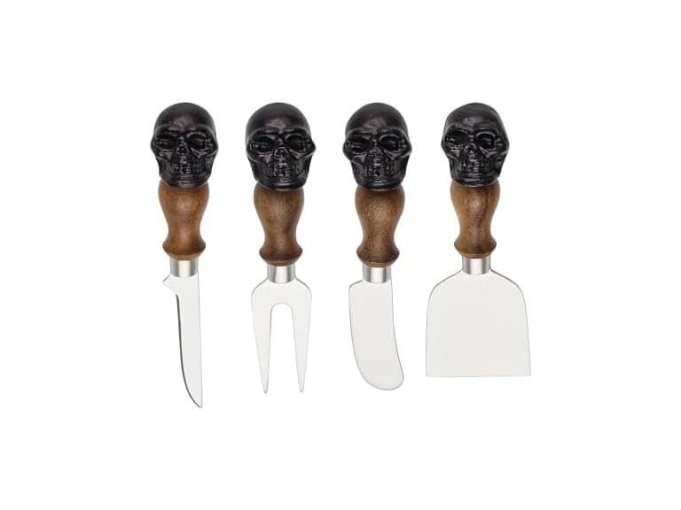 Halloween Skull Cheese Knife Set, 4-Piece