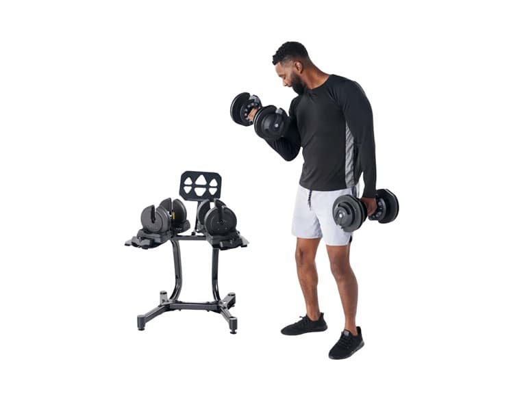 Echelon Strength Adjustable Dumbbells with Stand