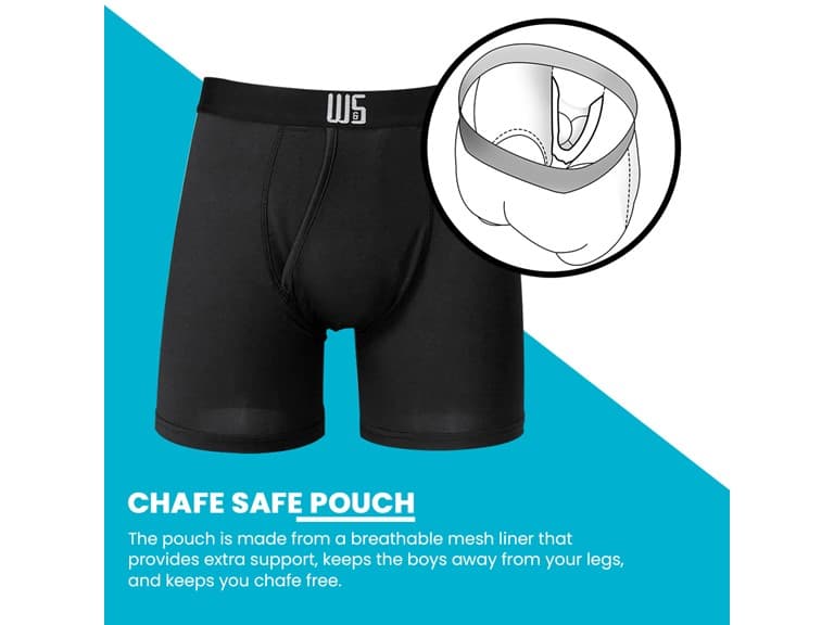 Warriors & Scholars Men's Chafe Safe Pouch Boxer Briefs - 6 Pack