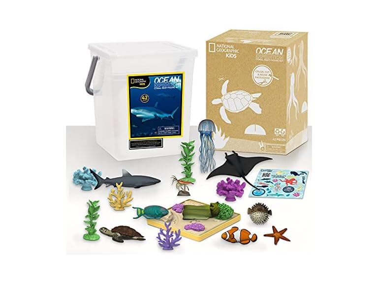 Tub of Realistic Sea Animal Toy Figures