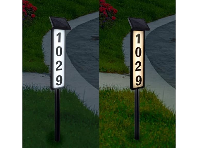 Solar Lighted House Address Sign LED