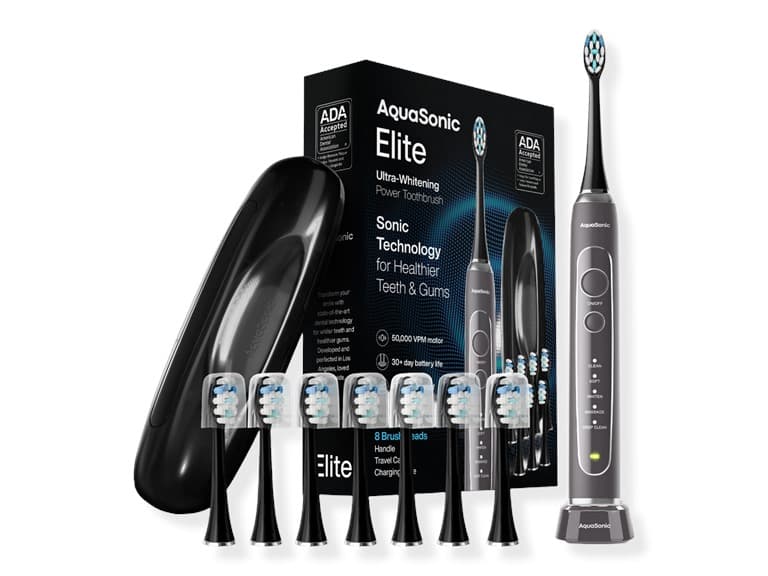 AquaSonic Elite Toothbrush Set Charcoal