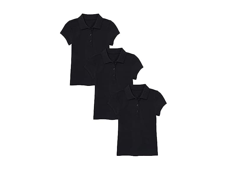 3PK Girls S/S Stretch Pique Polo Shirt