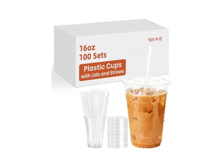 ROUWU Clear Plastic Cups