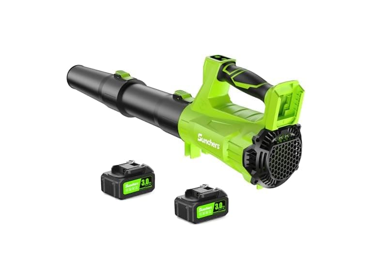 Electric Leaf Blower Cordless with 2 3.0Ah Battery and Charger