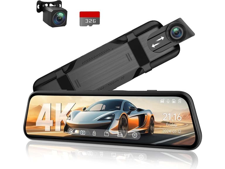 Veement 4K Rear View Mirror Camera | 10in