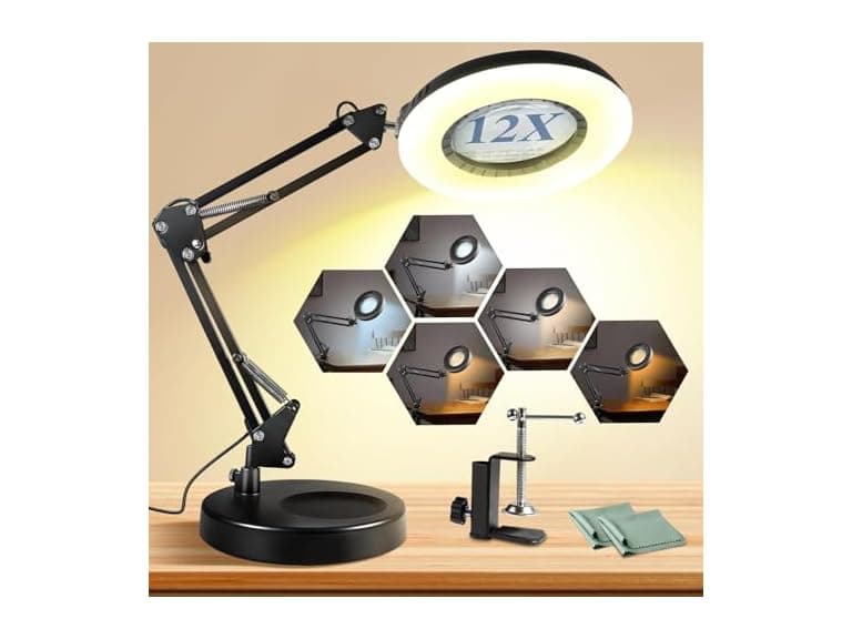 12X Magnifying Glass With Light And