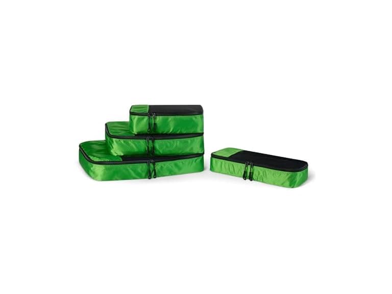 Amazon Essentials 4-Piece Packing Cubes Green