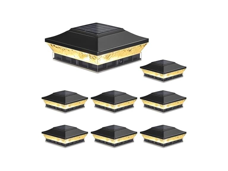 Brightever Solar Post Cap Lights Outdoor 8-Pack