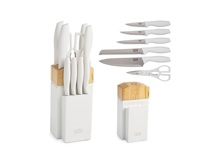 Tasty Kitchen Knife Set with Block White