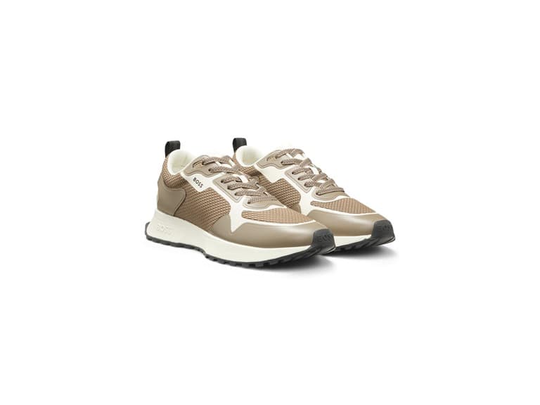 BOSS Men's Big Logo Mesh Mix Lace Up Sneaker