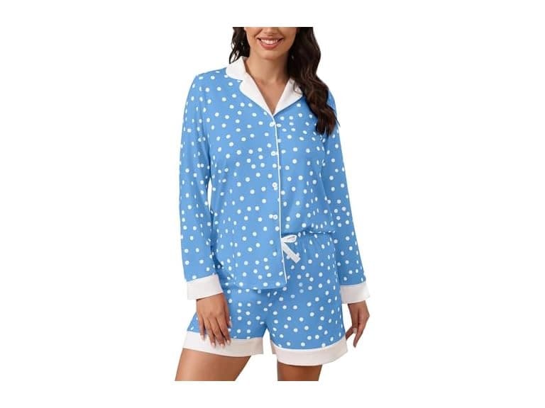 Fkeep Women Button Down Pajamas Sets Satin Sets