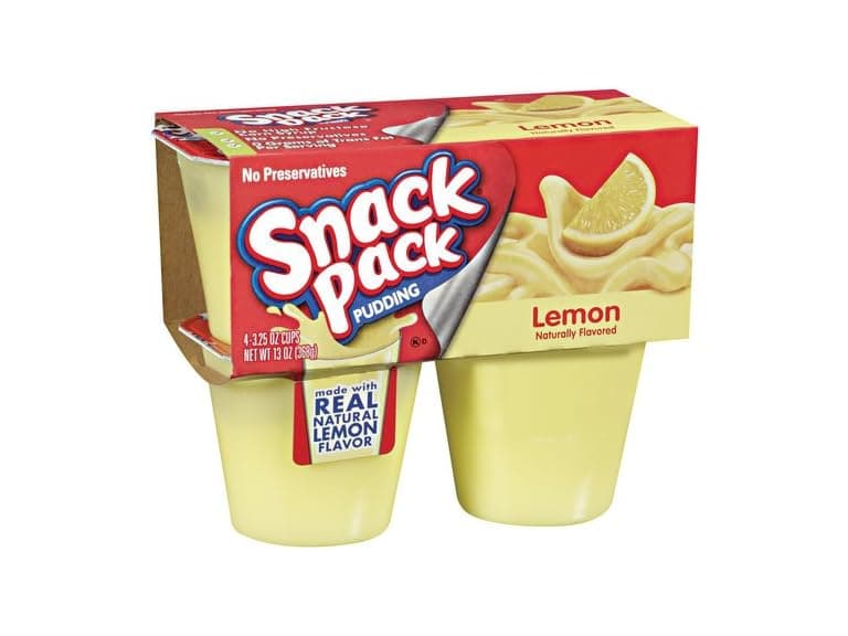 (2 pk) Snack Pack Pudding Lemon 4-3.25oz Cups