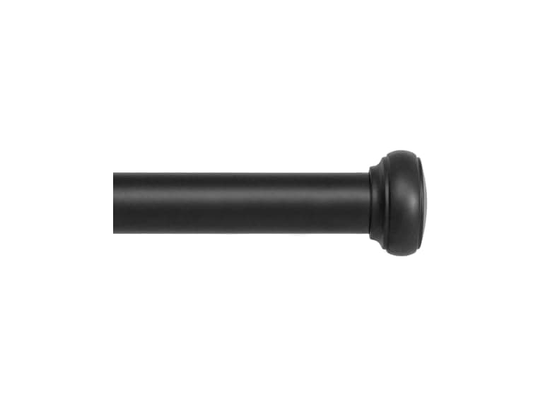 Kenney 1" Weaver Curtain Rod, 72-144", Black
