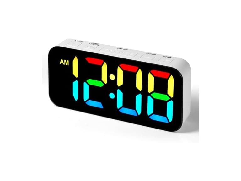 Catrne Digital Clock w/13 Color Night Light