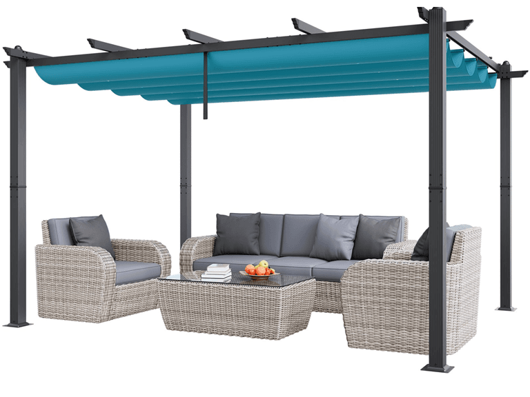 VEVOR 10'x13' Outdoor Retractable Pergola with Canopy