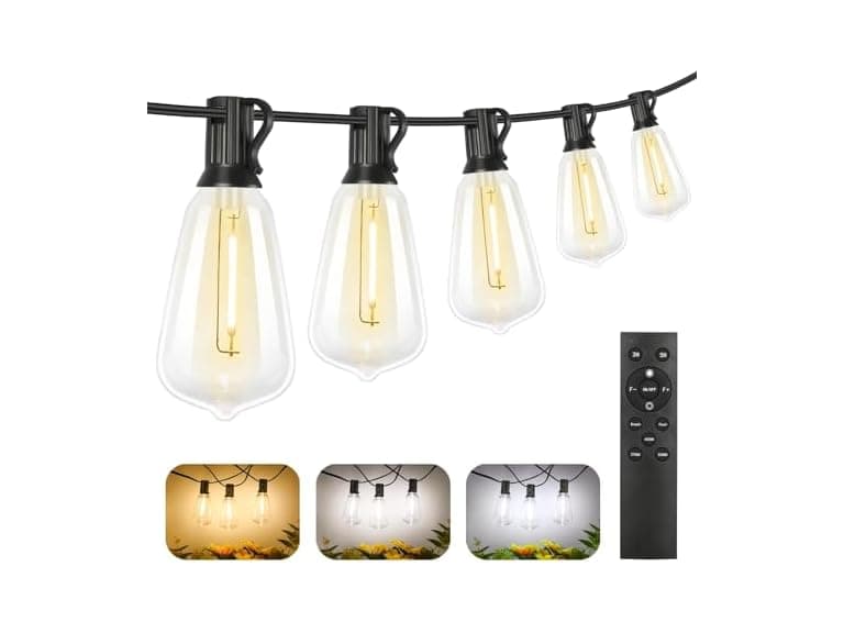 Brightever Dimmable Outdoor String Lights with Remote