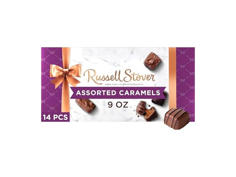 Russell Stover Assorted Caramels Choc 9o
