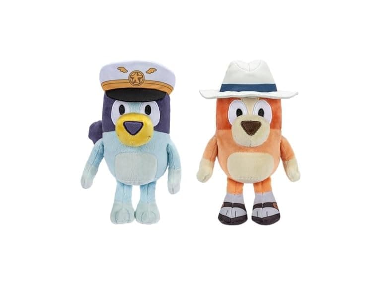 Bluey Plush 2-Pack Captain & Holiday