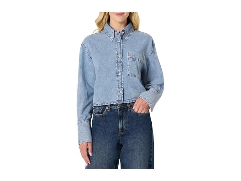Amazon Essentials Womens Denim ButtonDown Shirt