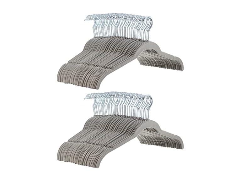 Amazon Basics Non-Slip Shirt Clothes Hangers Velvet Pack of 100