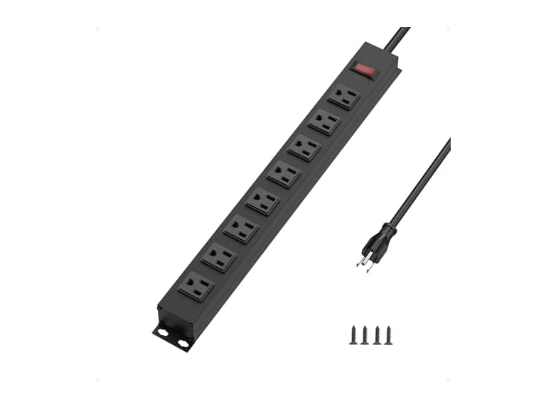 TESSAN 1200J Metal Power Strip (8 Outlets)