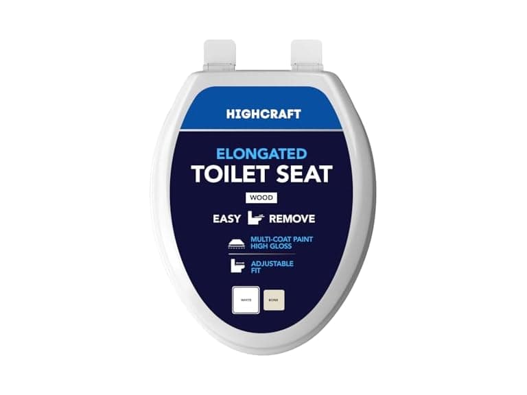 HIGHCRAFT Premium Elongated Toilet Seat, White