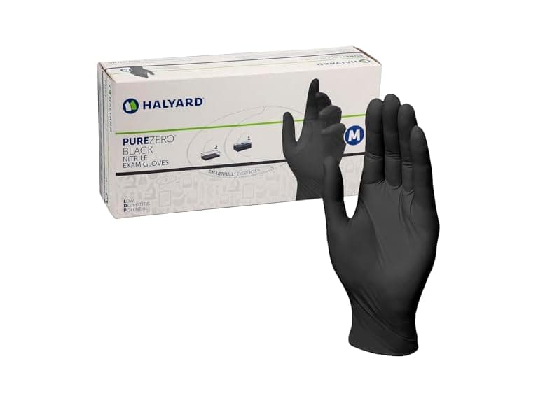 HALYARD PUREZERO Black Nitrile Exam Gloves