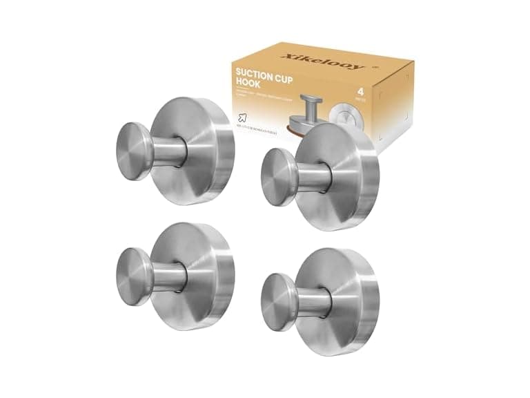 Xikelooy 4Pcs Suction Cup Hooks